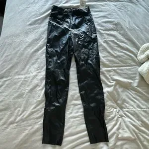 Zara Pants Jumpsuits High Wasted Faux Leather Leggings